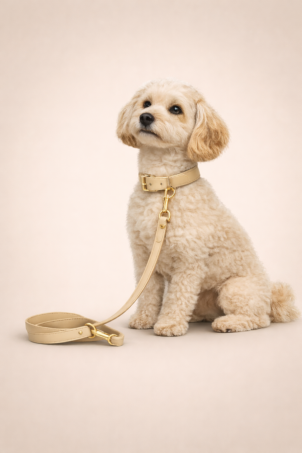 Leren hondenriem Classic Taupe