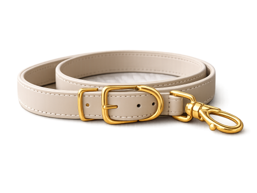 ChatGPT Image 16 feb 2026, 15_15_16 Leren hondenriem Classic Taupe