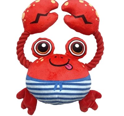 415075.jpg Fofos Sealife Krab – Hondenspeelgoed met Touw & Pieper