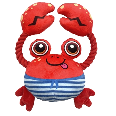 Fofos Sealife Krab – Hondenspeelgoed met Touw & Pieper